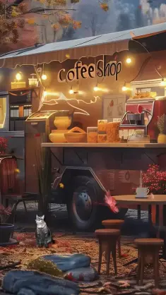 Fall Coffee Cafe live wallpaper download
