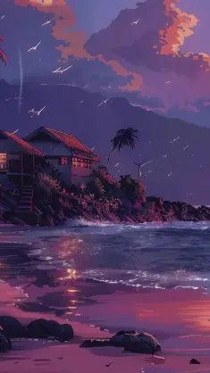 Aesthetic Evening Beach live wallpaper download