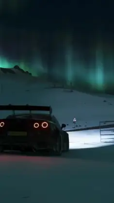 Sports Car Nissan GT-R Parked Near the Road live wallpaper download