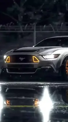 Silver Ford Mustang live wallpaper download