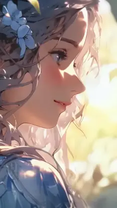 Girl With Blue Bird live wallpaper download