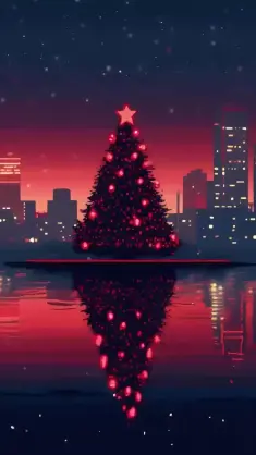 Christmas Tree at Night live wallpaper download