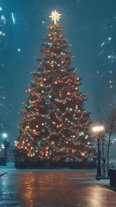 Christmas Tree in City live wallpaper download