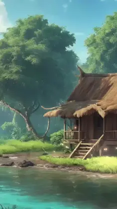 Dreamy Riverfront Home live wallpaper download