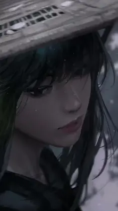 Girl With Bamboo Hat live wallpaper download