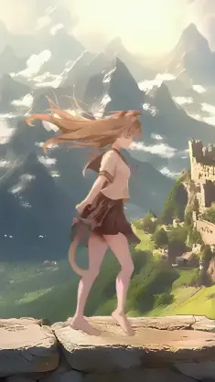 Girl & Cat Wandering Journey live wallpaper download