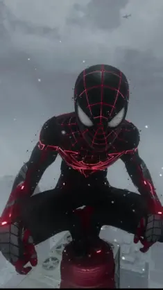 Miles Morales on a Snowy Day (Spiderman) live wallpaper download
