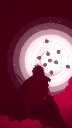 Madara Uchiha on Red Clouds live wallpaper download