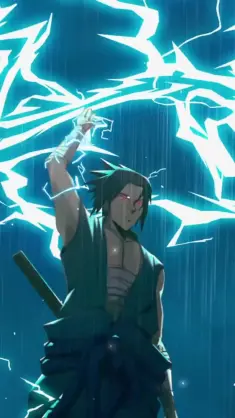 Sasuke Uchiha Absorbing Natural Lightning From Thunder live wallpaper download