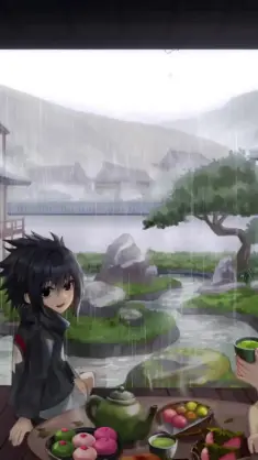 Sasuke With Itachi Drinking Tea in the House live wallpaper download