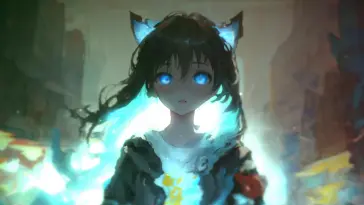 Anime Cat Girl With Blue Eyes live wallpaper download
