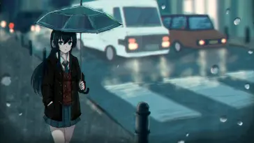 Girl in the Rainy Evening live wallpaper download