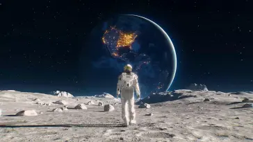 Astronaut Walking on the Moon live wallpaper download
