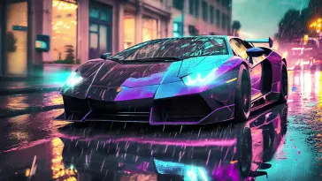 Lambo Under the Rain live wallpaper download