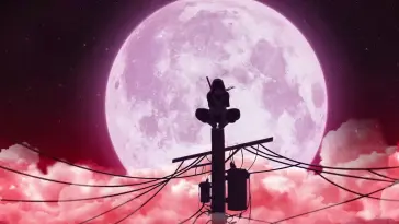 Itachi Uchiha in Front of the Red Moon animated wallpaper download