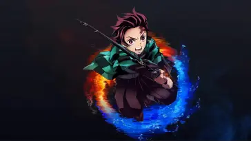 Tanjiro Kamado With Katana in Circle (Demon Slayer) live wallpaper download