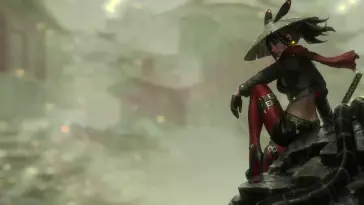 Warrior Girl With Katana Sitting live wallpaper download