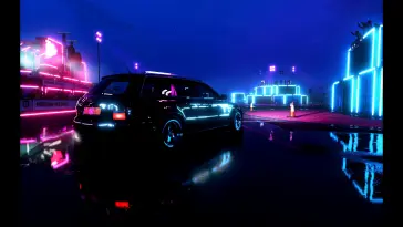 Neon Audi RS4 Parked live wallpaper download