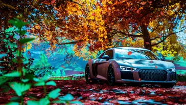 Audi R8 Plus in the Autumn live wallpaper download