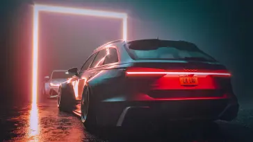Audi RS6 With Neon Lights live wallpaper download