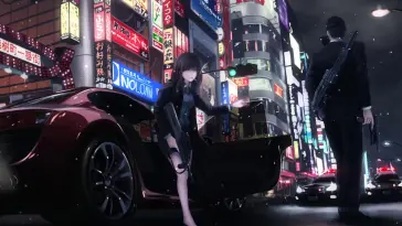 Anime Girl and Red Audi live wallpaper download