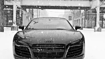 Black Audi R8 in Winter live wallpaper download