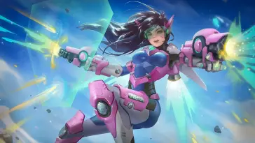 D.Va in High-Flying Jet Suit live wallpaper download