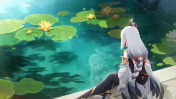 Shenhe Beside the Lily Pond live wallpaper download