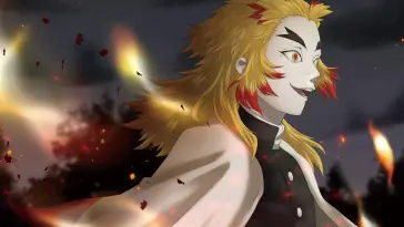 Rengoku With Flames Floating Around live wallpaper download