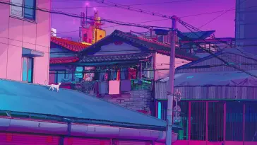 Aesthetic Tokyo With Cat on the Roof live wallpaper download