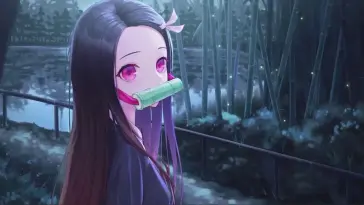 Nezuko Kamado Near the Lake live wallpaper download