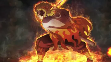 Rengoku in Fire (Demon Slayer) live wallpaper download