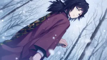 Giyu Tomioka Demon Hunter in Winter live wallpaper download