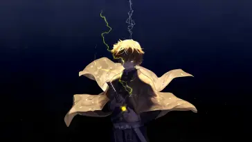 Zenitsu With Lightning Behind live wallpaper download
