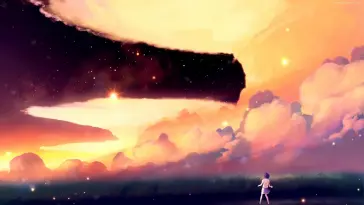 Anime Girl in a Starry Sky live wallpaper download