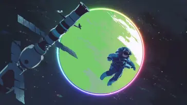 Astronaut Near Moon's Surface live wallpaper download