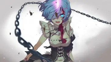 Rem With Blue Hair and Maid Outfit (Re:Zero) live wallpaper download