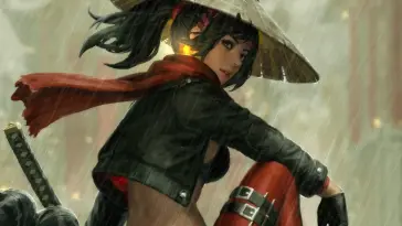 Samurai Girl With Dagger Eyes live wallpaper download