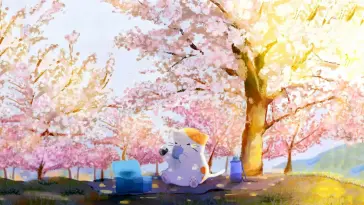 Cat Near Sakura live wallpaper download