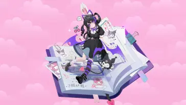 Anime Girl and Kuromi live wallpaper download