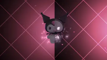 Kuromi Skeleton and Flying Hearts (Hello Kitty) live wallpaper download