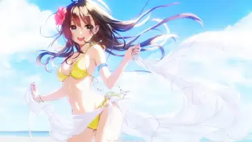 Beachfront Anime Bikini Girl live wallpaper download