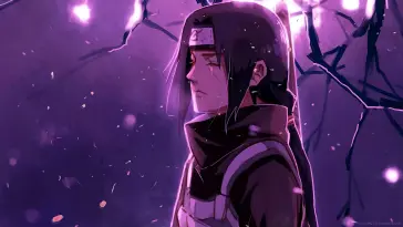 Itachi Crying in a Purple Landscape live wallpaper download