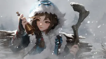 Anime Girl in Blizzard Winter live wallpaper download