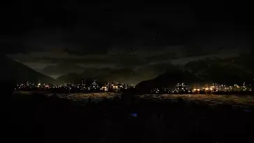 Night City at the Mountain's Foot live wallpaper download