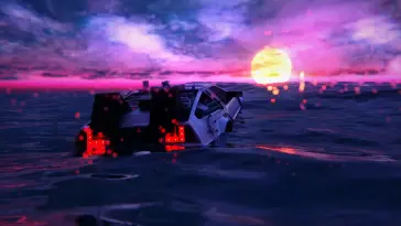 Car Drifting on Shore live wallpaper download