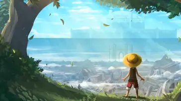 Luffy Kid in Gray Terminal live wallpaper download