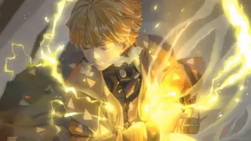 Zenitsu Sleeping Amidst Chaos live wallpaper download