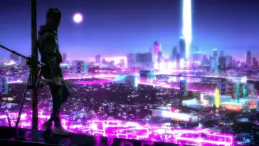 Ninja in Cyberpunk Night Cit live wallpaper download