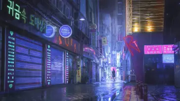 Dark Alley of Night City live wallpaper download